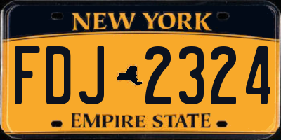 NY license plate FDJ2324