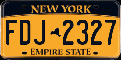 NY license plate FDJ2327