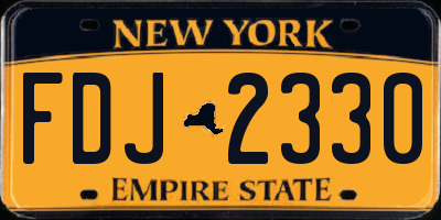 NY license plate FDJ2330