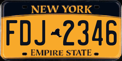 NY license plate FDJ2346