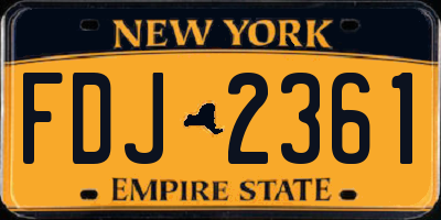 NY license plate FDJ2361