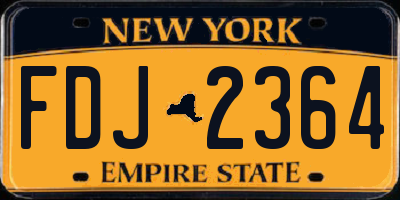 NY license plate FDJ2364
