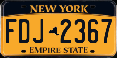 NY license plate FDJ2367