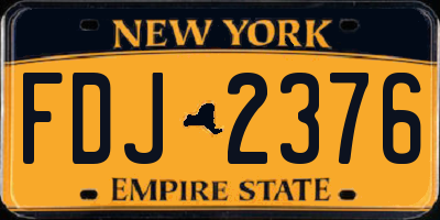 NY license plate FDJ2376