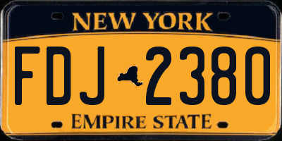 NY license plate FDJ2380