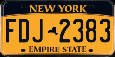 NY license plate FDJ2383