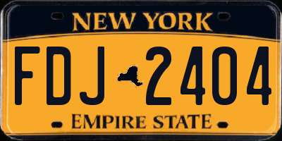 NY license plate FDJ2404