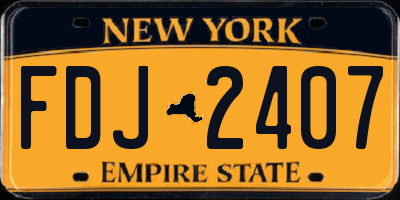 NY license plate FDJ2407
