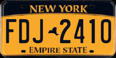 NY license plate FDJ2410