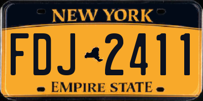 NY license plate FDJ2411