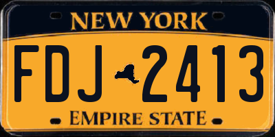 NY license plate FDJ2413