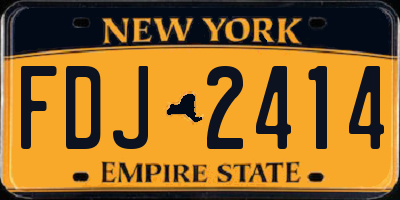 NY license plate FDJ2414
