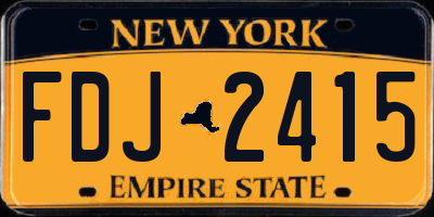 NY license plate FDJ2415