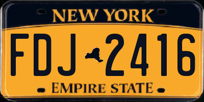NY license plate FDJ2416