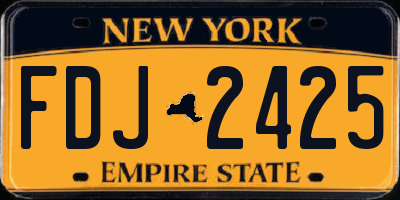 NY license plate FDJ2425