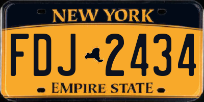 NY license plate FDJ2434