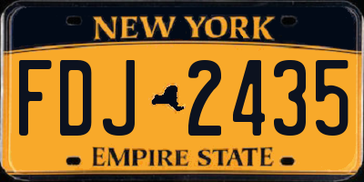 NY license plate FDJ2435
