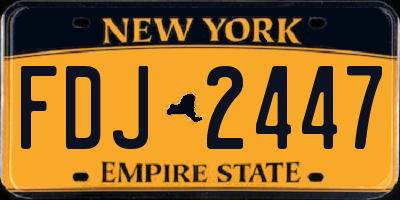 NY license plate FDJ2447