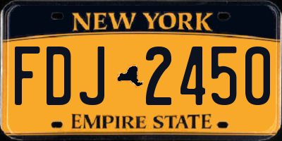 NY license plate FDJ2450