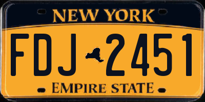 NY license plate FDJ2451