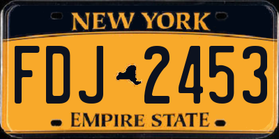 NY license plate FDJ2453