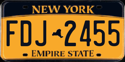 NY license plate FDJ2455