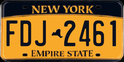 NY license plate FDJ2461