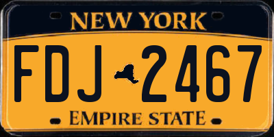 NY license plate FDJ2467