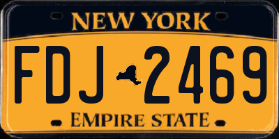 NY license plate FDJ2469