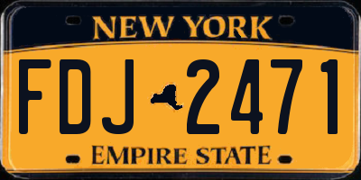 NY license plate FDJ2471