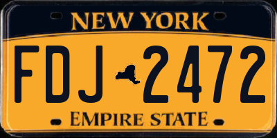 NY license plate FDJ2472