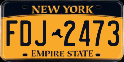 NY license plate FDJ2473