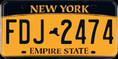 NY license plate FDJ2474