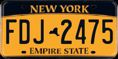 NY license plate FDJ2475