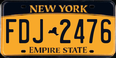 NY license plate FDJ2476