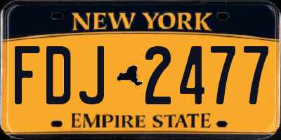 NY license plate FDJ2477