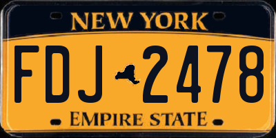 NY license plate FDJ2478