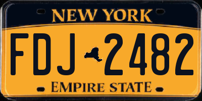NY license plate FDJ2482