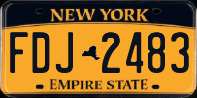 NY license plate FDJ2483