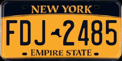 NY license plate FDJ2485