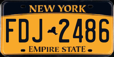 NY license plate FDJ2486