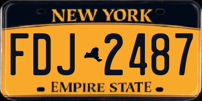 NY license plate FDJ2487