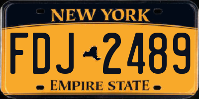 NY license plate FDJ2489