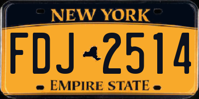 NY license plate FDJ2514
