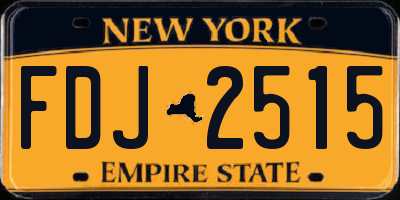 NY license plate FDJ2515