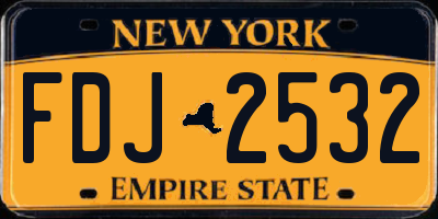 NY license plate FDJ2532