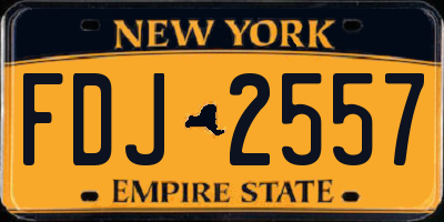 NY license plate FDJ2557