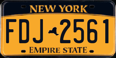 NY license plate FDJ2561