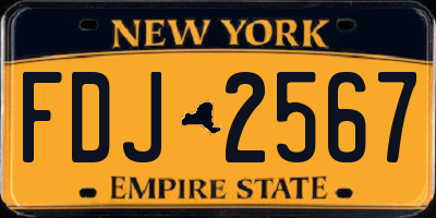 NY license plate FDJ2567