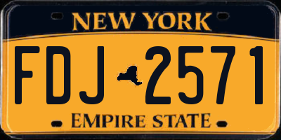 NY license plate FDJ2571